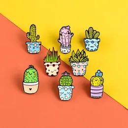 Perni di serie di piante in vaso Spille di cactus del fumetto Personalità Originalità Distintivi adorabili Accessori Ornamenti Nuovo arrivo 1 5bl M2