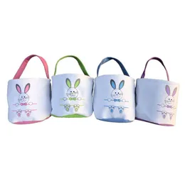 Påsk Bomull Linne Kanin Öronpåse DIY Bunny Öron Korg Påskgåva Candy Bucket Portable Canvas Storage Bag Sätt påskägg förvaringspåsar