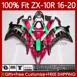 Fiere di iniezione rossa in metallo per Kawasaki Ninja ZX 10 R 1000 cc ZX1000 C 16-20 105NO.39 ZX 10R 1000CC ZX-10R ZX10R 16 17 18 19 20 ZX-1000 2016 2017 2017 2019 2019 Body OEM