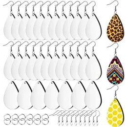 Keychains Sublimation Blank Earrings Unfinished Teardrop Heat Transfer Printing Pendant For Jewelry DIY Making280D