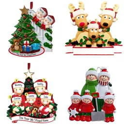 Christmas Family Ornaments 2020 PVC Family Friend Name Blessing Christmas Gifts DIY Personalized Name Christmas Ornament