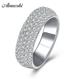 AINUOSHI Klassieke 925 Sterling Zilveren Vrouwen Trouwring Prinses Engagement Anniversary Ringen Bruids Verjaardag Sieraden Geschenken Y200106