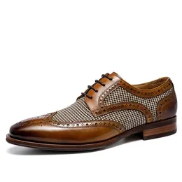 Zyyzym homens vestido sapatos de couro ventilação lace-up moda bullock homens forma formal verão primavera verão 220106