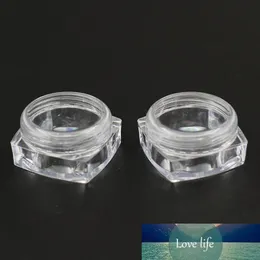 50pcs/lot 10g Empty Square Base Clear Plastic Cream Jar Wtih Lid PS Cosmetic Containers Pot Lip Balm Jar For Ointment Hand Cream