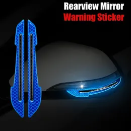 2 pcs carro rearview espelho reflexivo adesivos decalques auto styling noite condução de condução advertência porta rabete refletor marcadores