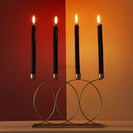 Nordic Style 3D Candlestick Metal Candle Holder Wedding Centerpiece Candelabra Dinner Home Decor LJ201204