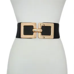 Cintos femininos moda cintura liga fivela quadrada desinger ouro elástico selo para mulheres festa de casamento cintura BG-1681