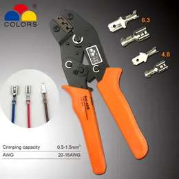 Krympverktyg SN-48B Tänger 4.8 6.3 Terminal Plier Crimper Crimping Tool 0.5-1.5mm2 Krimptang 20-15 AWG PINCE A SERTIR SZCZYPCE Y200321