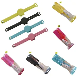 Hand Sanitizer Silicone Refillable Wristband Wearable Hand Sanitizer Dispenser Pumps Hand Sanitizer Bracelet for Travel KKB2657