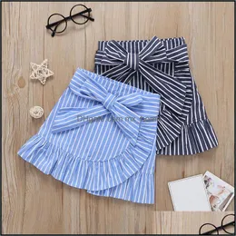 Saias Skorts Bebê Crianças Roupas Bebê, Maternidade Meninas Stripe Crianças Ruffle Saia Primavera Outono Verão Moda Versão Coreana Roupas Z5