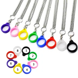 Metal Lanyard with Silicone Ring Chain Necklace packing For Portable Pod Kit disposable Pods 5 types 8-22mm Rings