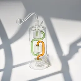 Recycler 다채로운 봉 물 파이프 10mm 흡연 유리 오일 그릇 Dab Rig 도구 Shisha Hookah Ash Catchers for Cute Wax Water Tobacco and Percolater Bongs