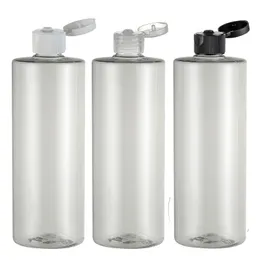 Bottiglia di plastica trasparente da 500 ml, BOTTIGLIA DI TONER IN PET con bottiglia d'acqua con coperchio ribaltabile bianco/trasparente/nero
