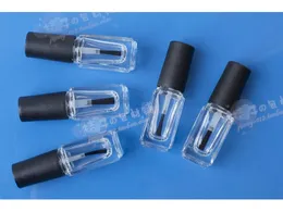 Bottiglia vuota per smalto per unghie in vetro trasparente Lucency da 4 ml con contenitori cosmetici per pennelli