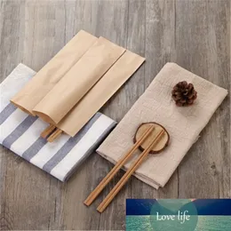 Wincopack Kraft Paper Chopsticks Sked gaffelomslagare Disposable Kraft Bag för restaurang