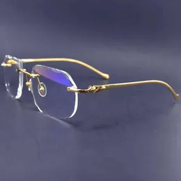 Diamond Cut Gereeglasses Frame Clear Carter Rimless Eye Glass för män och kvinnor Lyxiga glasögon OCULOS EE GAU 2 8KO7