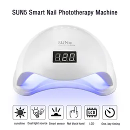 SUN5 48W Nail Dryer UV LED per unghie Lampada per polimerizzazione smalto gel Asciugatura rapida con strumento per manicure con sensore automatico