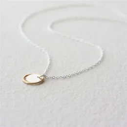 925 Silver Circle Pendant HandmadeSilver Necklace Choker Collier Femme Kolye Collares Women Jewelry Boho Necklace for Women Q0531