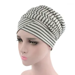 Czapki czaszki czapki kobiety Indie Muzułmański elastyczny druk turbanowy długi ogon kapelusz głowica szalik 2021 Dams Hair Accessories Cap for Loss1252o