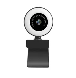 2K Webcam with Microphone RotatableAuto HD Fill Light Web Cam LEDComputer Camera for Youtube Liv