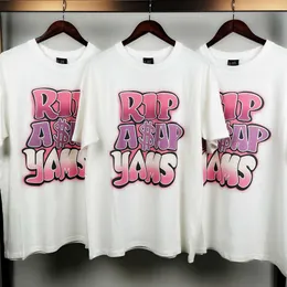 Mens T-Shirts Street yams commemorative vintag graffiti font American rap hip hop hiphop short sleeve T-shirt fashion