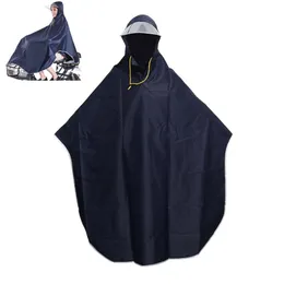 Mens Womens Cycling Bicycle Bike Raincoat Rain Cape Poncho Hooded Windproof Rain Coat Mobility Scooter Cover (Navy Blue) T200117