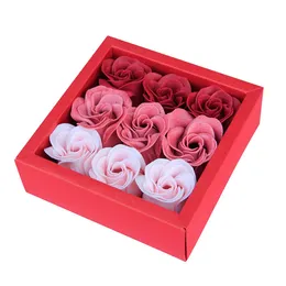 Valentine Day Gifts Party Supplies 9 Pcs Soap Flowers Rose Box Wedding Birthday Artificial Gift Decoration