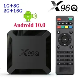X96Q Android 10.0 TV Box Allwinner H313 2GB + 16GBサポート2.4G WiFi PK TX3 H96 MAX Caja De TV Android