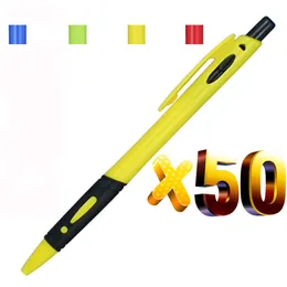 Lot 50 adet ucuz geri çekilebilir plastik top kalemler kişiselleştirilmiş tükenmez kalem hediye kalem özel promosyon giveaway freebie 201111