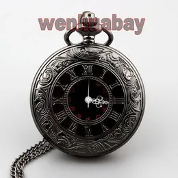 Zegarki kieszonkowe Retro Steampunk Roman Dual Wyświetlacz Brązowy Zegarek Naszyjnik Wisiorek Dla Mężczyzn i Kobiet wybierają 45mm1