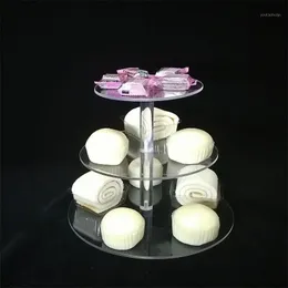 Andere festliche Partyversorgungen Kuchenhalter rund Acryl 3/4 Tier Cupcake Stand Assemble und Disassemble Home Birthday Tools Ständer Decorati