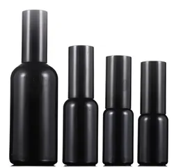 10ml 15ml 20ml 30ml 50ml 100ml補充可能な黒いガラス香水スプレーボトル化粧品用パッキング用のアルミニウムスプレーポンプキャップ付き