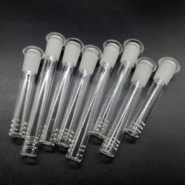 Glass Downstem For Water Pipe Hookahs Bong Beaker Diffuser Reducer 14mm 18mm Male Female Joint Lo Pro 2.5inch to 6.0inch Down Stem With 6 Cuts Bongs Dab Rig Adapter