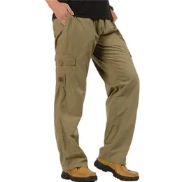 Bekämpa militära taktiska byxor män plus storlek Stora Multi Fickor Army Cargo Byxor Casual Cotton Straight Pants Trouser XL-6XL 201110