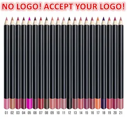 21Color 3In1 Matt Lip Penna Eyeliner Eyebrow Pencils Vattentät Naturlig Lipliner Pen Acceptera anpassad logotyp