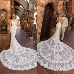 Kitty Chen 2021 Suknie ślubne Koronkowe Aplikacje Syrenki Suknie Ślubne Sexy Spaghetti Paski Otwórz Back Wedding Dress Vestidos de Novia