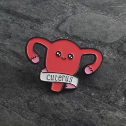 Szpilki, broszki feminizm hurra! Cartoon Cuterus Uterus Enamel Pins Badge Lapel Pin Akcesoria Dziewczyna Power Women 'Rights Feminist Gift1