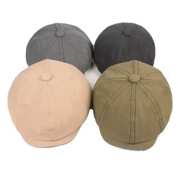 Artístico Juventude Octagonal Cap Primavera Outono Homens Mulheres Pintor Cap Sewn-in Etiquete Afligido Sun Hat Moda Casquette Chapéus Bonés