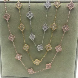Joyería de lujo de alta calidad para mujer, conjunto de joyas de cuatro hojas con diamantes de imitación completos, 20 flores de trébol, 3788076