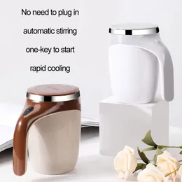 Elektriska termiska muggar ZL0395 380 ml Automatisk blandningskoppmagnetisk självrörande mugg rostfritt stål kaffemjölkblandare smart mixer vattenflaska kreativ dryckware