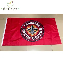 NCAA Louisiana Ragin 'Cajuns Bayrağı 3 * 5ft (90 cm * 150 cm) Polyester Bayrakları Afiş Dekorasyon Uçan Ev Bahçe Flagg Festival Hediyeler
