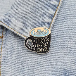 Tecknad Kaffekopp Brosch Pins European Emalj Roliga Metall Broscher För Flickor Gåva Smycken Nya Xmas Badges Bag Kläder Denim Shirt Pin