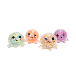 4 Balles Anti-stress Lumineuses Pieuvre - Jouet Compressible Pour Enfants Et Adultes - Couleurs Aléatoires