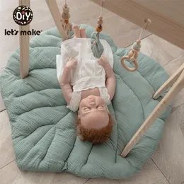 Nordic Noworodka Wyściełane Dzieci Miękkie Kreskówki Liście Dywaniki Dziecko Czołganie Koc Dywan Toy Baby Play Maty Kid Room Decoration LJ200911