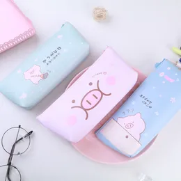 1 Sztuk Cartoon Pig Pencil Case Dla Dziewczyn Cute Pu Ołówek Torba Pioletni Pióro Etui School Supplies