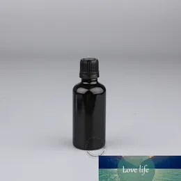 Nowy 5 sztuk X 50 ml Szkło Czarny Essential Oil Butelka Dropopowa z czarnym Sabotaż Evident Cap Opakowanie Kosmetyczne Darmowa Wysyłka