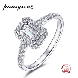 PANSYSEN NEW Arrival 925 Sterling Silver Jewelry Created Ring Wedding Engagement Gemstone Rings For Women Wholesale Y200321
