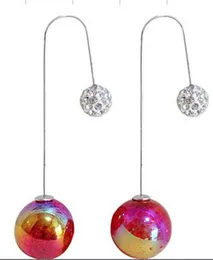 Earrings For Women New Brand Ball Translucent Crack Faux Pearl Long Dangle U Hook Earrings 769L channel Stud Earrings