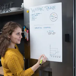 Fridge Magnesy Magnetyczna Whiteboard Tydzień Planista Plan Lista Spożywczy Plan notatnik Notatnik Dry-Erase White Board Marker Pen Eraser Plan pracy 201125