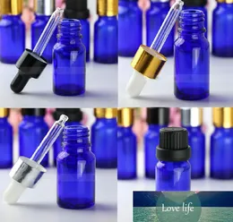 Hot Sale Blue Glass Bottle with Dropper 10ml Thick Essential Oil Vial for E Liquid E Juice